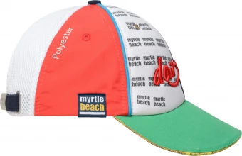 6 erineva paneeliga nokamüts, mis tutvustab erinevaid kangaid ja kaunistustehnikaid