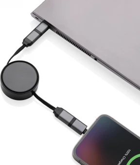 Terra RCS kierrätysalumiinista valmistettu sisäänvedettävä 6-in-1-kaapeli