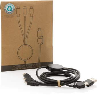 RCS kierrätetty TPE ja kierrätetty muovi 6-in-1 kaapeli.