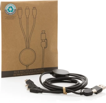 RCS kierrätetty TPE ja kierrätetty muovi 6-in-1 kaapeli.