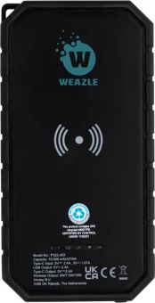 RCS kierrätysmuovista valmistettu aurinkovirtapankki 10W Langaton, musta