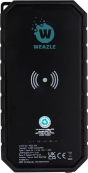 RCS kierrätysmuovista valmistettu aurinkovirtapankki 10W Langaton, musta