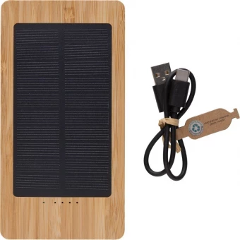 Sunwick 10.000 mAh Bamboo varavirtalähde aurinkopaneeleilla
