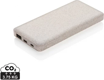10.000 mAh Vehnän olki tehopankki, ruskea