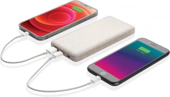 10.000 mAh Vehnän olki tehopankki, ruskea