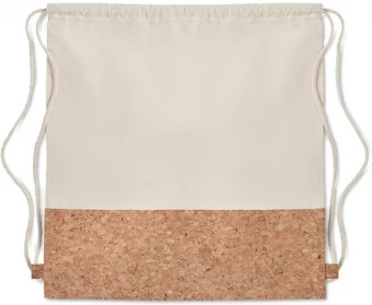 Drawstring bag w/ cork details