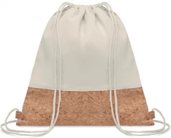 Drawstring bag w/ cork details