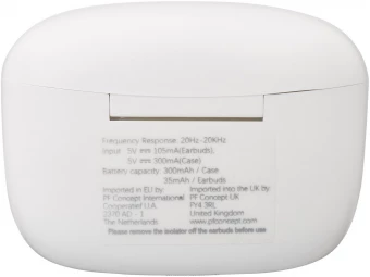 Essos 2.0 True Wireless -nappikuulokkeet kotelossa, jotka muodostavat laiteparin automaattisesti