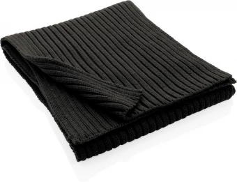 Impact AWARE™ Polylana® knitted scarf 180x25cm, black