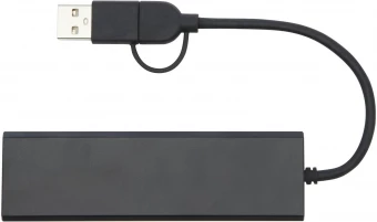 Rise RCS-kierrätetystä alumiinista valmistettu USB 2.0 -keskitin
