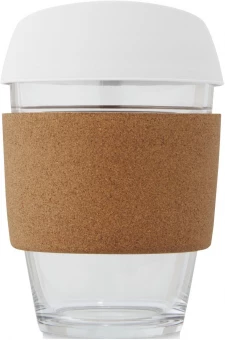 Lidan 360 ml:n lasinen kahvimuki borosilikaatista, korkkigrippi ja silikonikansi