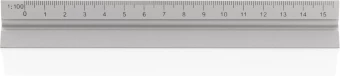 15cm. Alumiininen kolmioviivain