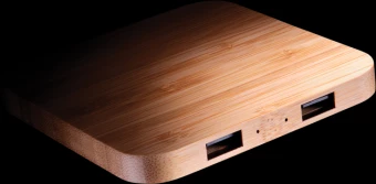 FSC®-sertifioitu bambusta valmistettu 5W langaton laturi USB:llä, ruskea