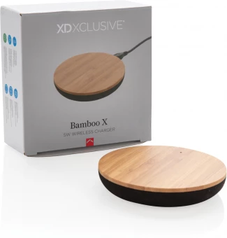 Bambusta valmistettu X 5W langaton laturi, ruskea