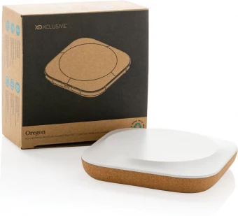 Oregon RCS kierrätysmuovista ja korkista valmistettu 10W langaton laturi