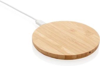 FSC® sertificēts bambusa 5W bezvadu lādētājs apaļš