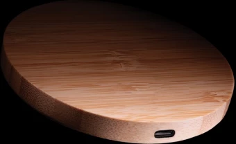 FSC® sertificēts bambusa 5W bezvadu lādētājs apaļš