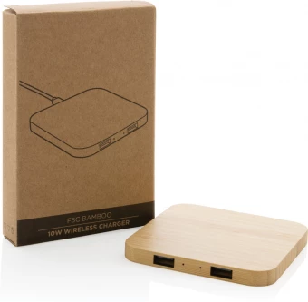 Bambuinen 10W langaton USB-laturi