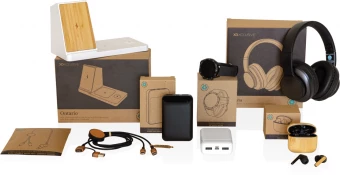 RCS kierrätysmuovista ja bambusta valmistetut TWS-kuulokkeet