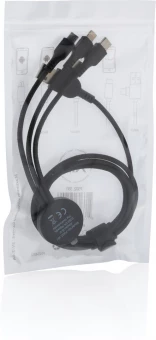 Valaistu logo 6-in-1 kaapeli, musta