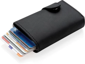 Standardi alumiininen RFID- korttikotelo PU-lompakolla, musta