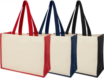 Varai 320 g/m² canvas and jute shopping tote bag 23L