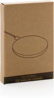 FSC® bambuinen 15W langaton laturi, ruskea