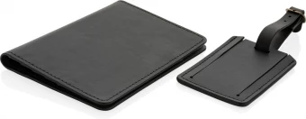 Swiss Peak GRS kierrätetystä PU:sta valmistettu matkalahjasetti, musta