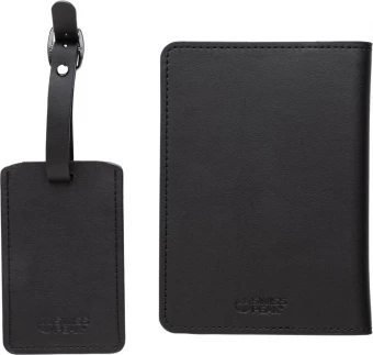 Swiss Peak GRS kierrätetystä PU:sta valmistettu matkalahjasetti, musta