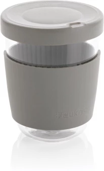 Ukiyo borosilicate glass with silicon lid and sleeve, black