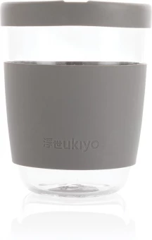 Ukiyo borosilicate glass with silicon lid and sleeve, black