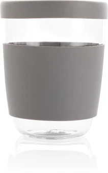 Ukiyo borosilicate glass with silicon lid and sleeve, black