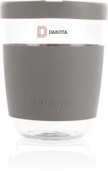 Ukiyo borosilicate glass with silicon lid and sleeve, black