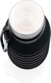 Vuodonkestävä taitettava silikonipullo kannella