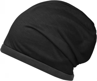 Kontrastset värvi fliisist äärisega tavaline müts