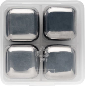 Uudelleenkäytettäviä ruostumattomasta teräksestä valmistettuja jääkuutioita 4kpl