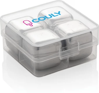 Uudelleenkäytettäviä ruostumattomasta teräksestä valmistettuja jääkuutioita 4kpl