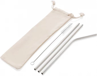 Uudelleenkäytettävä ruostumattomasta teräksestä valmistettu 3 kpl pillisarja