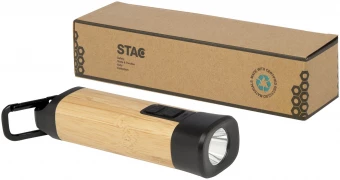 Kuma taaskasutatud bambusest ja plastikust taskulamp karabiinhaagiga