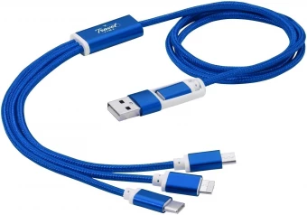 Versatile 5-in-1-latauskaapeli kaksoistulolla