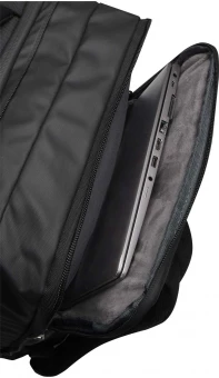 Expedition Pro 17 tuuman GRS-kierrätetystä materiaalista valmistettu laajennettava reppu kannettavalle, 35 l - Musta
