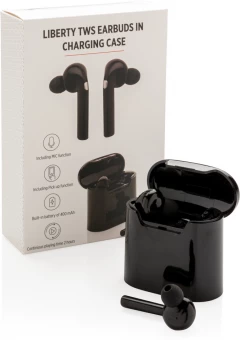 Liberty langattomat nappikuulokkeet latausrasiassa