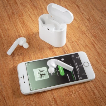 Liberty wireless earbuds in charging case