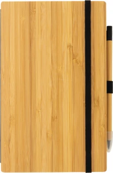 Bambusta valmistettu muistikirja ja loputon kynäsetti