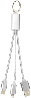 Metal 3-in-1 -latauskaapeli avainketjulla