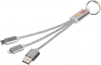Metal 3-in-1 -latauskaapeli avainketjulla