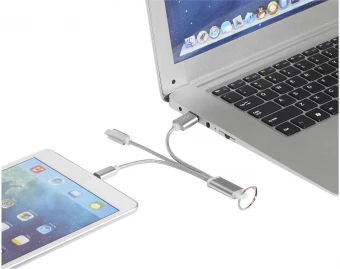 Metal 3-in-1 -latauskaapeli avainketjulla