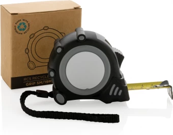 RCS kierrätysmuovista valmistettu Grip 5M/19mm mittanauha