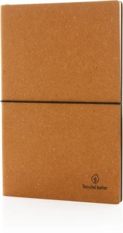 A5 recycled leather notebook, grey