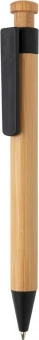 Bamboo pen with wheatstraw clip, black